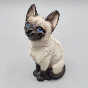 Harvey Knox Siamese Cat Porcelain Sitting Global Art Japan Signed